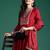 Maroon embroidered viscose rayon kurta trouser dupatta set