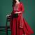 Maroon embroidered viscose rayon kurta trouser dupatta set