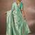 Green woven design sarees with blouse piece