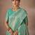 Green woven design sarees with blouse piece