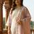 Lavender embroidered pure cotton kurta trouser dupatta set