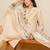 Off white embroidered silk blend kurta trouser dupatta set