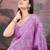 Lavender sequinned embellished saree with blouse piece