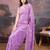 Lavender sequinned embellished saree with blouse piece