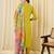 Green embroidered viscose rayon kurta trouser dupatta set