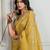 Yellow embellished beads & stones saree with blouse piece