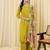 Green embroidered viscose rayon kurta trouser dupatta set