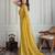 Yellow embellished beads & stones saree with blouse piece