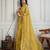 Yellow embellished beads & stones saree with blouse piece