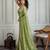Lime embroidered saree