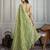 Lime embroidered saree