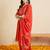 Orange printed pure cotton kurta trouser dupatta set