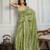 Lime embroidered saree