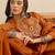 Orange embroidered pure cotton kurta trouser dupatta set