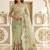 Lime embellished embroidered linen blend saree