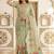 Lime embellished embroidered linen blend saree