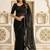Black embellished embroidered poly georgette saree