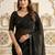 Black embellished embroidered poly georgette saree