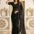 Black embellished embroidered poly georgette saree