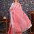 Mauve embroidered poly georgette sarees
