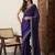Purple beads and stones embellished organza saree