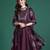 Maroon printed pure cotton kurta trouser dupatta set
