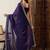 Purple beads and stones embellished organza saree