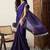 Purple beads and stones embellished organza saree