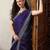 Purple beads and stones embellished organza saree