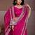 Pink embroidered saree with unstitched blouse
