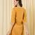 Mustard embroidered pure cotton kurta trouser dupatta set