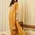 Mustard embroidered pure cotton kurta trouser dupatta set