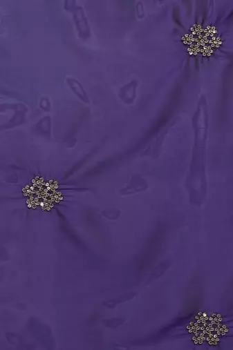 Purple embroidered sarees with blouse piece