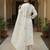 Off white embroidered pure cotton kurta trouser dupatta set