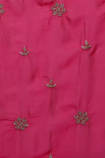 Pink embroidered sarees with blouse piece