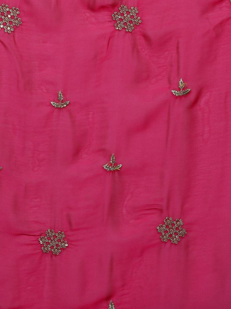 Pink embroidered sarees with blouse piece