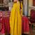 Yellow embroidered chinon kurta trouser dupatta set