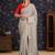 Grey ethnic woven design banarasi saree with unstitched blouse