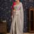 Grey ethnic woven design banarasi saree with unstitched blouse