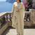 Beige embroidered pure cotton kurta trouser dupatta set