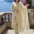 Beige embroidered pure cotton kurta trouser dupatta set