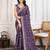 Purple panetar bandhani printed with embroidered saree with unstitched blouse