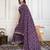 Purple panetar bandhani printed with embroidered saree with unstitched blouse