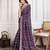 Purple panetar bandhani printed with embroidered saree with unstitched blouse