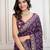 Purple panetar bandhani printed with embroidered saree with unstitched blouse