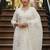 Cream embroidered pure cotton kurta trouser dupatta set