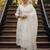 Cream embroidered pure cotton kurta trouser dupatta set