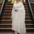 Cream embroidered pure cotton kurta trouser dupatta set