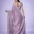 Mauve women embroidered beads and stones saree