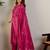 Pink embroidered pure cotton kurta trouser dupatta set